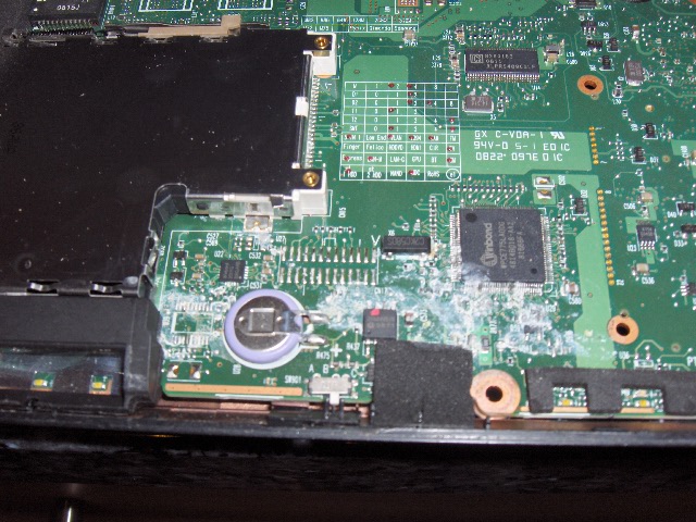 Water/Liquid Damaged Laptop Mainboard Before Repair